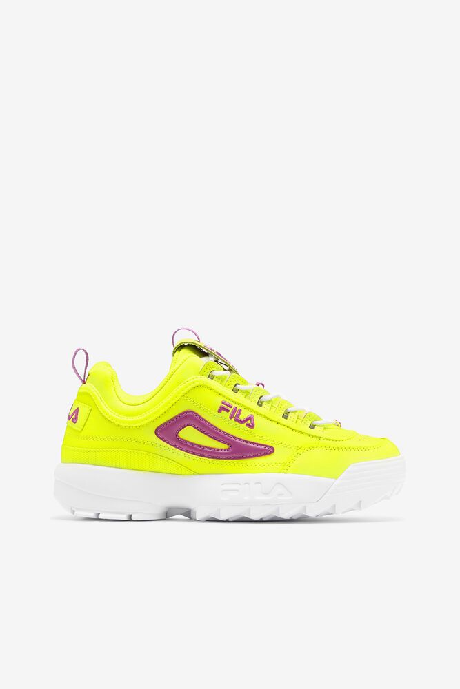 Fila Disruptor 2 Premium Yellow Sneakers Womens - NZ 18596-UXGC